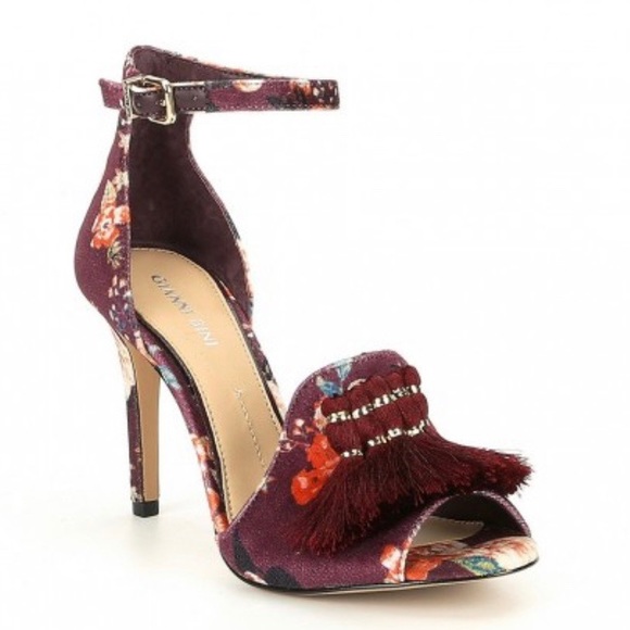 Gianni Bini Shoes - GIANNI BINI Burgundy Floral Multi-color Sandals